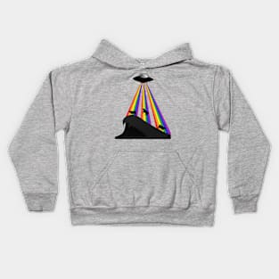 Alien Abduction Cows Rainbow Ray Kids Hoodie